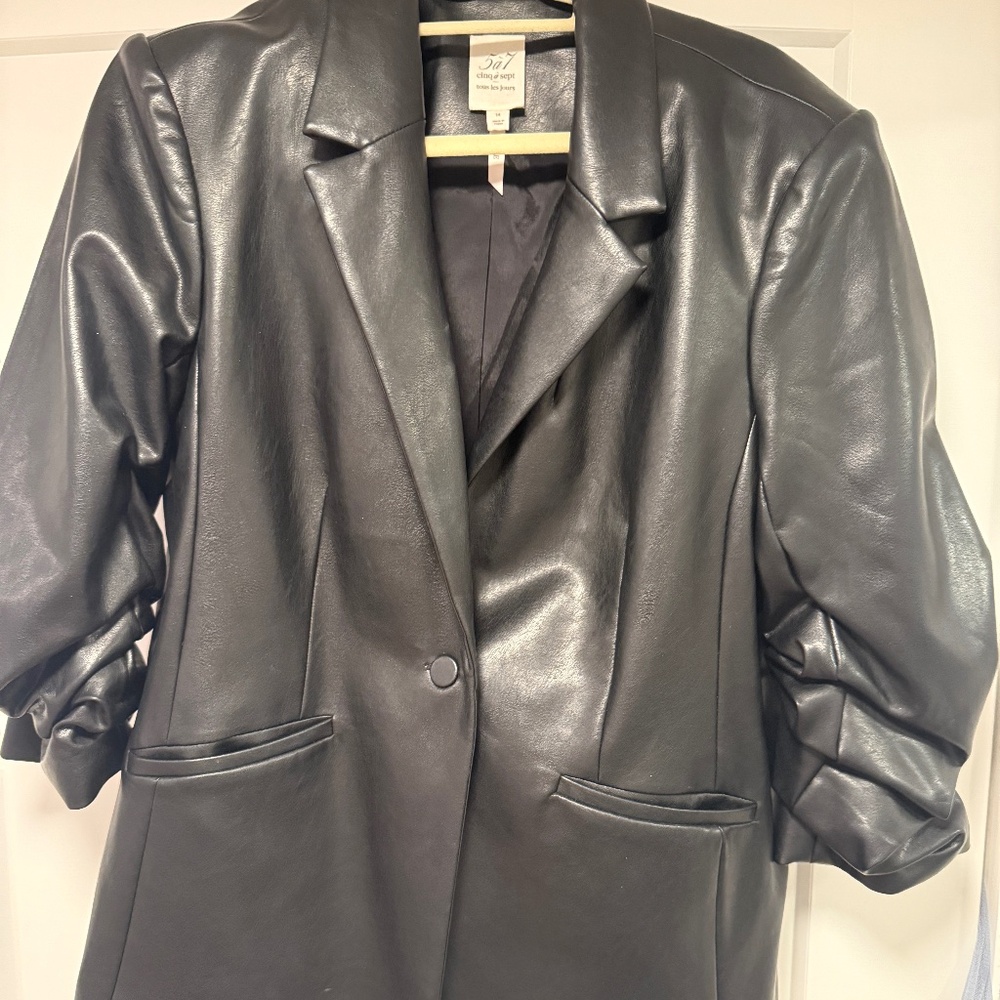 Cinq a Sept Kylie faux leather blazer